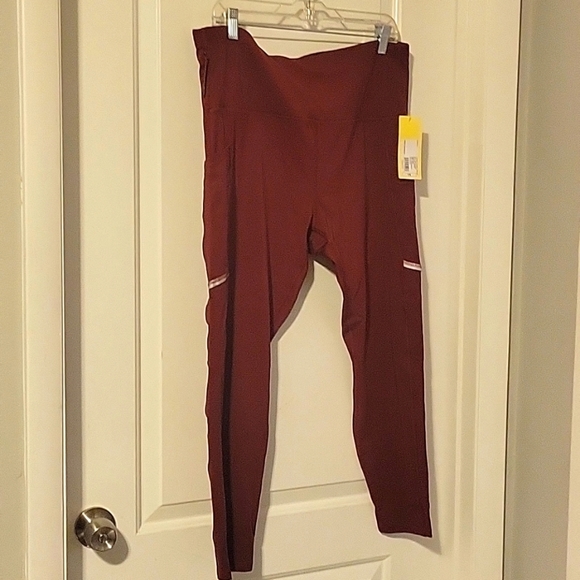all in motion Pants - All IN MOTION Garnet Red High Rise Workout Pants Legging 1x Nwt